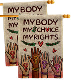 My Choice My Right - Support Inspirational Horizontal Impressions Decorative Flags HG190156 Made In USA