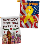 My Choice My Right - Support Inspirational Horizontal Impressions Decorative Flags HG190156 Made In USA