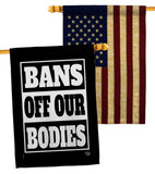 Bans Off Our Bodies - Support Inspirational Horizontal Impressions Decorative Flags HG190160 Made In USA