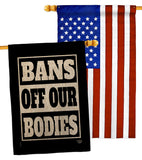 Bans Off Our Bodies - Support Inspirational Horizontal Impressions Decorative Flags HG190160 Made In USA