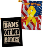 Bans Off Our Bodies - Support Inspirational Horizontal Impressions Decorative Flags HG190160 Made In USA