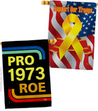 Pro 1973 Roe - Support Inspirational Horizontal Impressions Decorative Flags HG190161 Made In USA