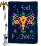 My Body my Choice - Support Inspirational Vertical Impressions Decorative Flags HG130376 Made In USA