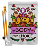 My Body My Right - Support Inspirational Horizontal Impressions Decorative Flags HG190154 Made In USA