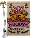 My Body My Right - Support Inspirational Horizontal Impressions Decorative Flags HG190154 Made In USA