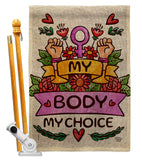 My Body My Right - Support Inspirational Horizontal Impressions Decorative Flags HG190154 Made In USA