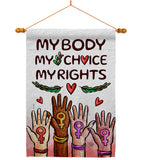 My Choice My Right - Support Inspirational Horizontal Impressions Decorative Flags HG190156 Made In USA