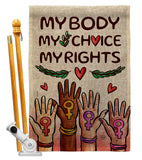 My Choice My Right - Support Inspirational Horizontal Impressions Decorative Flags HG190156 Made In USA