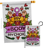 My Body My Right - Support Inspirational Horizontal Impressions Decorative Flags HG190154 Made In USA