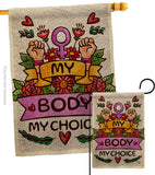 My Body My Right - Support Inspirational Horizontal Impressions Decorative Flags HG190154 Made In USA