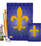 Bienvenue - Fleur De Lys Interests Vertical Impressions Decorative Flags HG118009 Made In USA