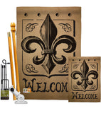 Welcome Fleur De Lys - Fleur De Lys Interests Vertical Impressions Decorative Flags HG191211 Made In USA