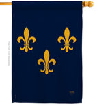 Midwest French American - Fleur De Lys Interests Vertical Impressions Decorative Flags HG118004 Made In USA