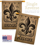 Welcome Fleur De Lys - Fleur De Lys Interests Vertical Impressions Decorative Flags HG191211 Made In USA