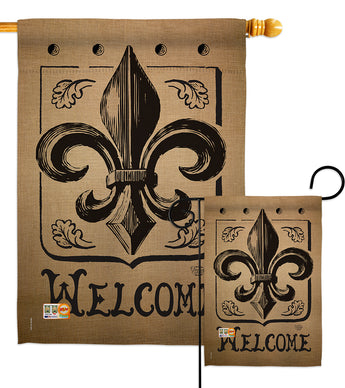 Welcome Fleur De Lys - Fleur De Lys Interests Vertical Impressions Decorative Flags HG191211 Made In USA