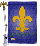 Bienvenue - Fleur De Lys Interests Vertical Impressions Decorative Flags HG118009 Made In USA