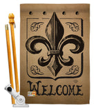 Welcome Fleur De Lys - Fleur De Lys Interests Vertical Impressions Decorative Flags HG191211 Made In USA