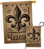 Welcome Fleur De Lys - Fleur De Lys Interests Vertical Impressions Decorative Flags HG191211 Made In USA