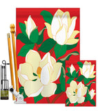 Magnolia - Floral Spring Vertical Applique Decorative Flags HG104041