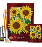 Welcome Sunflowers - Floral Spring Vertical Impressions Decorative Flags HG104067 Made In USA