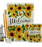 Welcome Sunflowers Bouquet - Floral Spring Vertical Impressions Decorative Flags HG104091 Made In USA