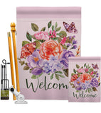 Welcome Bouquet - Floral Spring Vertical Impressions Decorative Flags HG104103 Made In USA