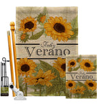 Feliz Verano - Floral Spring Vertical Impressions Decorative Flags HG104108 Made In USA