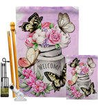 Butterflies Water Can - Floral Spring Vertical Impressions Decorative Flags HG104117 Made In USA