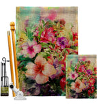 Bright Hibiscus - Floral Spring Vertical Impressions Decorative Flags HG104125 Made In USA