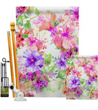 Pink & Purple Hibiscus - Floral Spring Vertical Impressions Decorative Flags HG104126 Made In USA