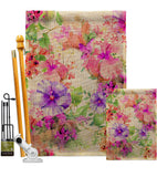 Pink & Purple Hibiscus - Floral Spring Vertical Impressions Decorative Flags HG104126 Made In USA