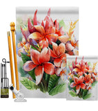 Warm Plumeria Bouquet - Floral Spring Vertical Impressions Decorative Flags HG104128 Made In USA