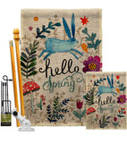 Hello Spring - Floral Garden Friends Vertical Impressions Decorative Flags HG130334 Made In USA