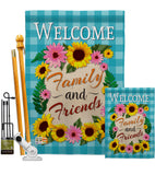 Welcome Family and Friends - Floral Spring Vertical Impressions Decorative Flags HG137033 Made In USA