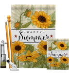 Happy Sunflowers - Floral Spring Vertical Impressions Decorative Flags HG137442 Made In USA
