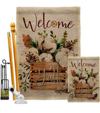 Cotton Bouquet Y'all - Floral Spring Vertical Impressions Decorative Flags HG137504 Made In USA