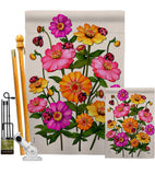 Ladybug Bouquet - Floral Garden Friends Vertical Impressions Decorative Flags HG190163 Made In USA