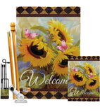 Welcome Sunflower Spring - Floral Spring Vertical Impressions Decorative Flags HG191022 Made In USA