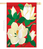 Magnolia - Floral Spring Vertical Applique Decorative Flags HG104041