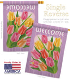 Welcome Tulips - Floral Spring Vertical Impressions Decorative Flags HG104066 Imported