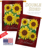 Welcome Sunflowers - Floral Spring Vertical Impressions Decorative Flags HG104067 Made In USA