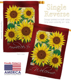 Welcome Sunflowers - Floral Spring Vertical Impressions Decorative Flags HG104067 Made In USA