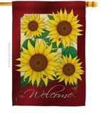 Welcome Sunflowers - Floral Spring Vertical Impressions Decorative Flags HG104067 Made In USA