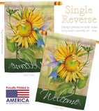 Sunflower with Hummingbird - Floral Spring Vertical Impressions Decorative Flags HG104095 Made In USA