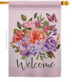 Welcome Bouquet - Floral Spring Vertical Impressions Decorative Flags HG104103 Made In USA