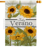 Feliz Verano - Floral Spring Vertical Impressions Decorative Flags HG104108 Made In USA