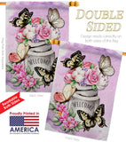 Butterflies Water Can - Floral Spring Vertical Impressions Decorative Flags HG104117 Made In USA