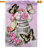 Butterflies Water Can - Floral Spring Vertical Impressions Decorative Flags HG104117 Made In USA