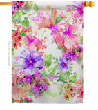 Pink & Purple Hibiscus - Floral Spring Vertical Impressions Decorative Flags HG104126 Made In USA