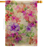 Pink & Purple Hibiscus - Floral Spring Vertical Impressions Decorative Flags HG104126 Made In USA